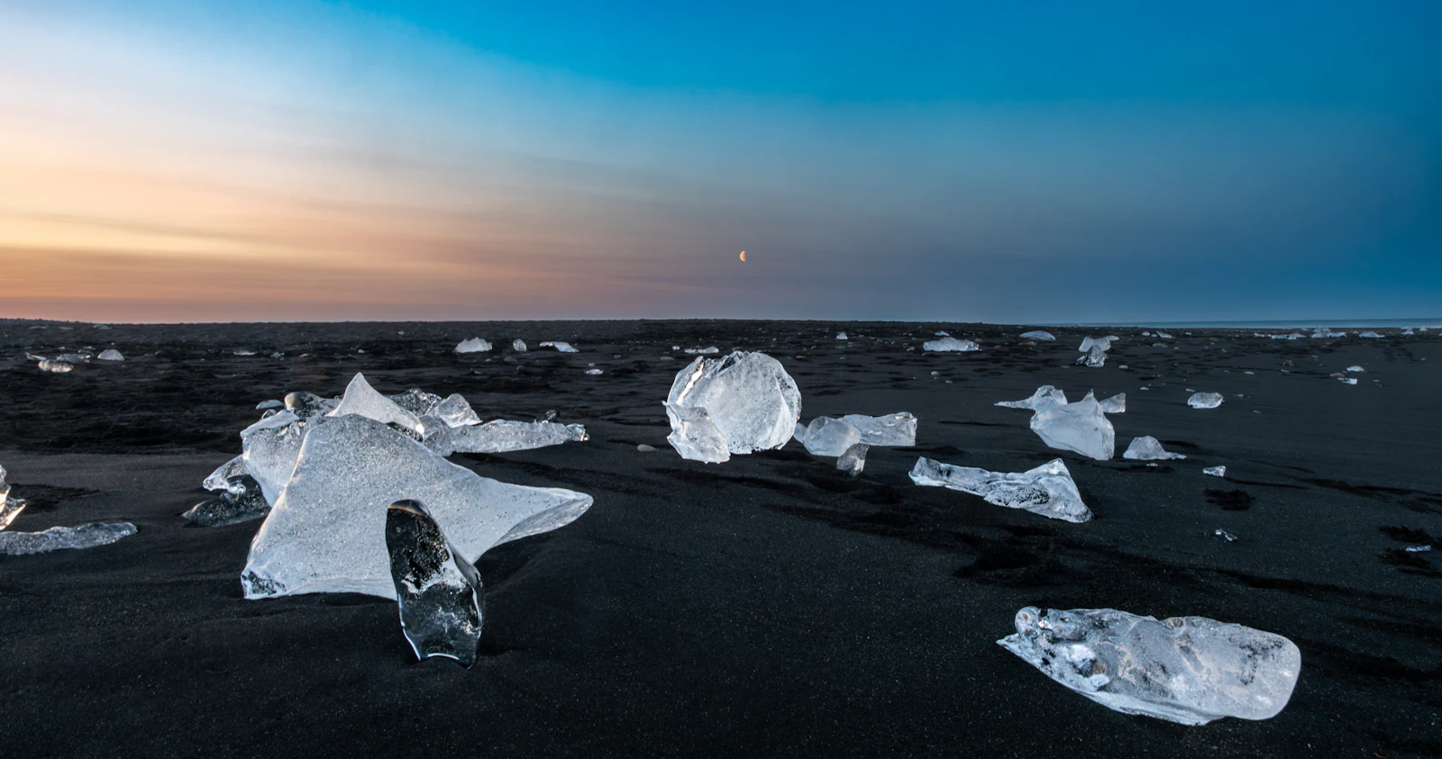 Black sand and ice at Iceland's Diamond Beach