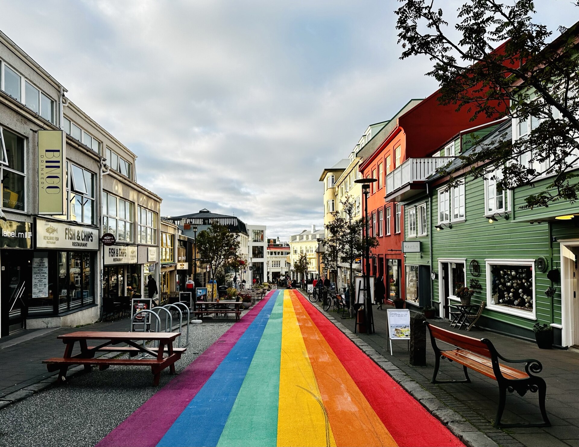 The Laugavegur and Skólavörðustígur walking area in Reykjavík