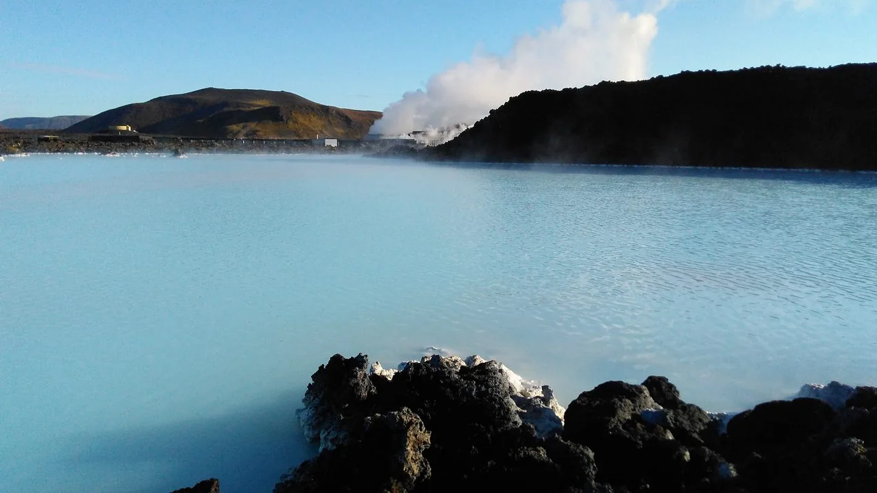 Lava and geothermal water at the Blue Lagoon, showing The Retreat's setting