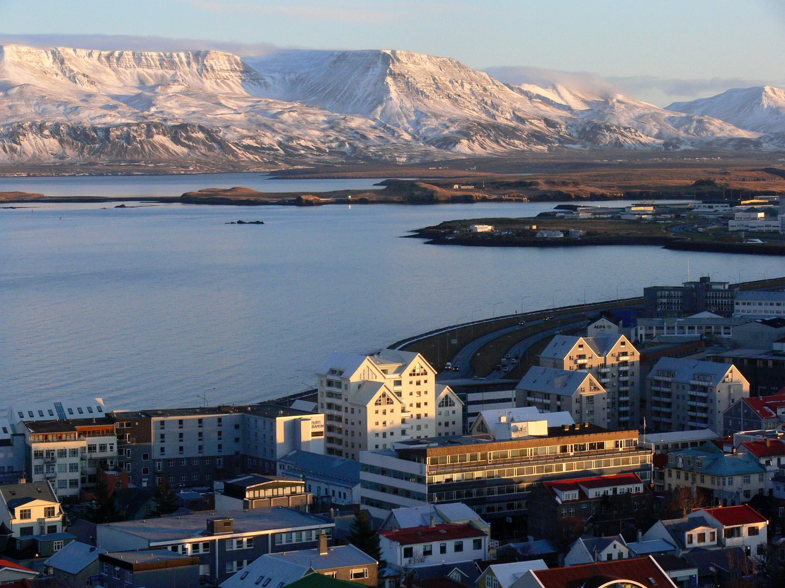 Esja seen from Reykjavík in winter