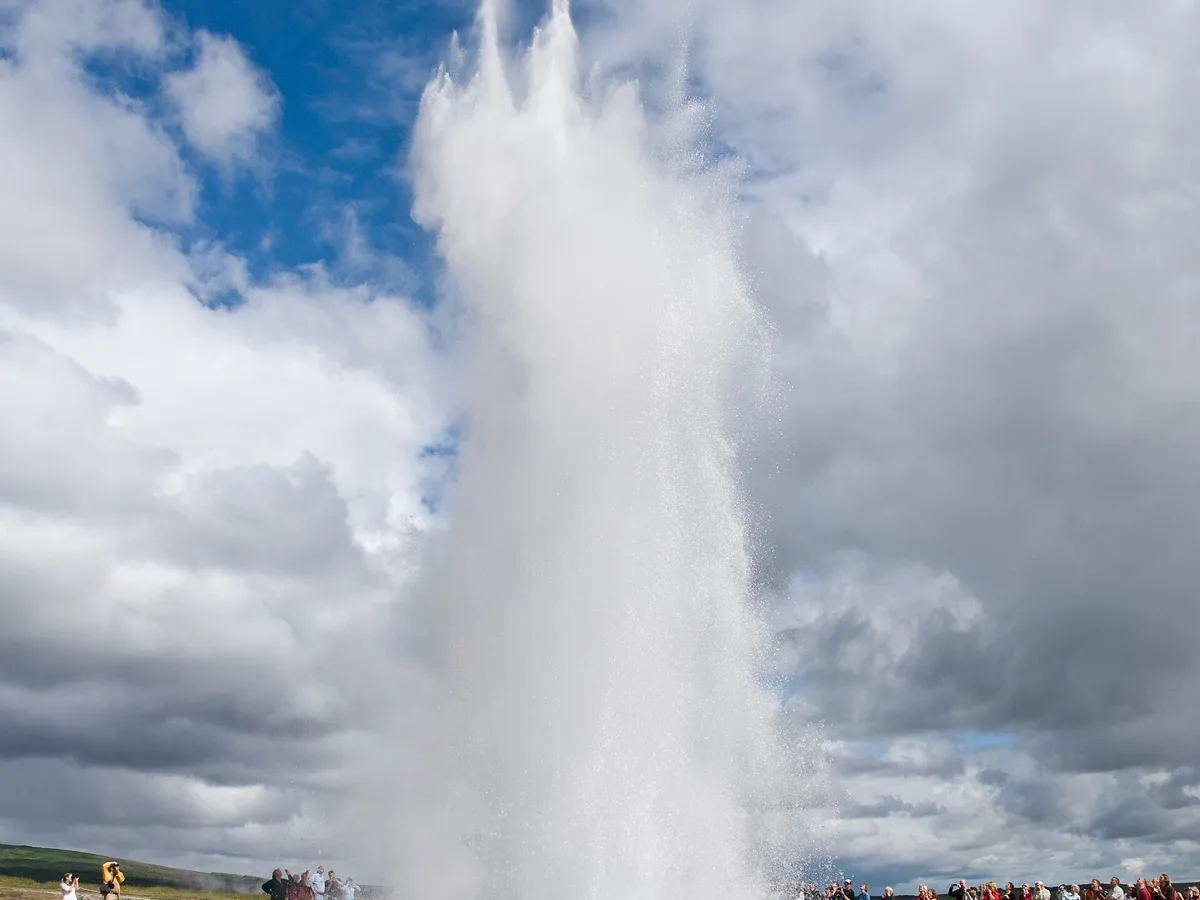 The Golden Circle geothermal area, showing the scale of the geothermal landscape and route around Flúðir