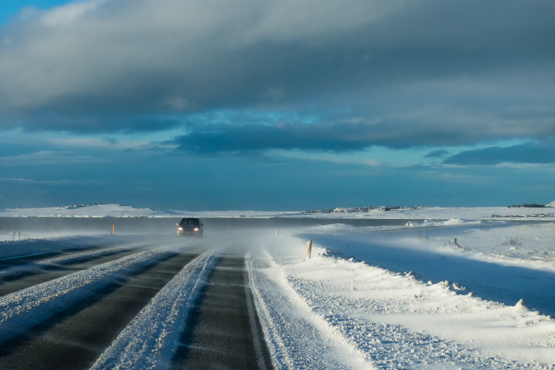 A winter road in Iceland
