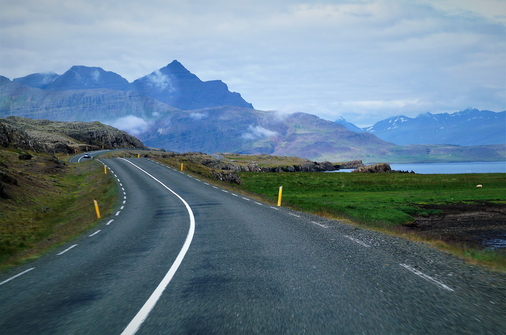 Icelandic coastal highway scene illustrating the scale of the Vatnsnes Peninsula detour