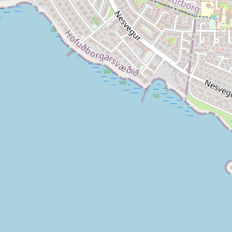 OpenStreetMap tile toward Reykjavík harbour
