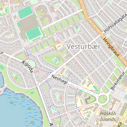 OpenStreetMap base tile for central Reykjavík