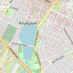 OpenStreetMap base tile for central Reykjavík
