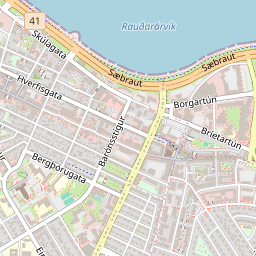 Central Reykjavik OpenStreetMap base map