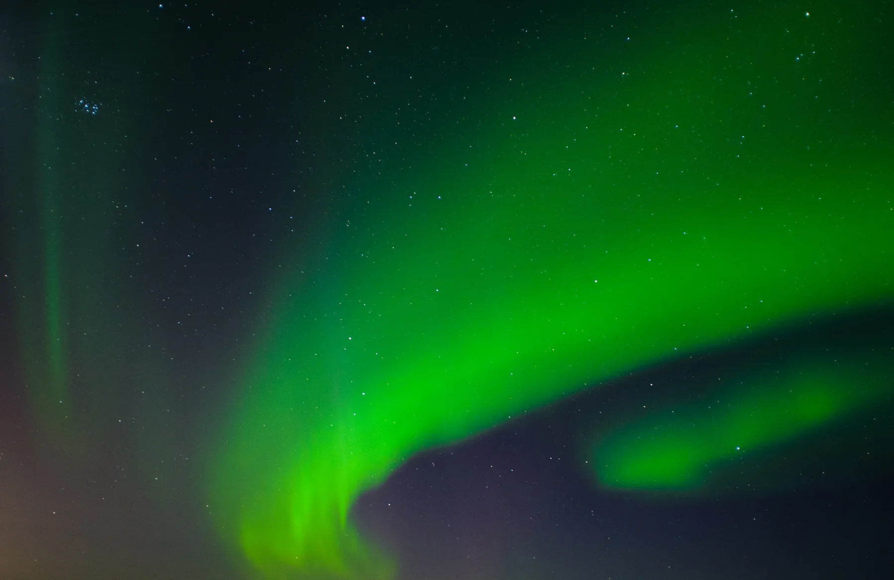 Aurora and night sky above Þingvellir National Park